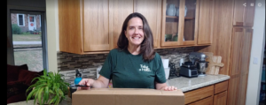 Woman with a large box