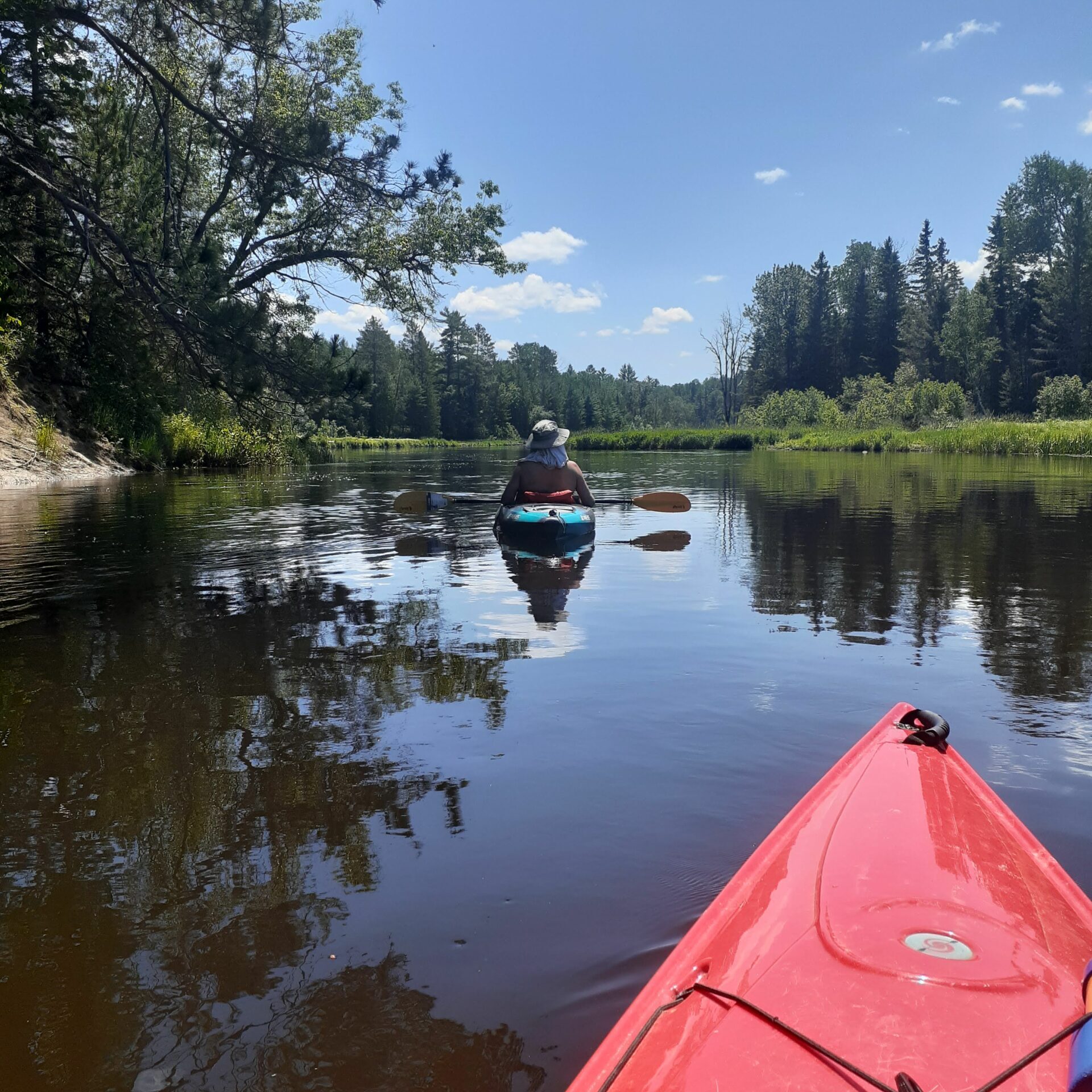 Kayaking a river