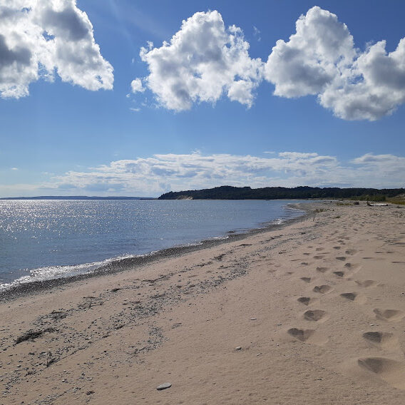 footprints on the beach